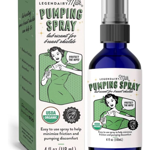 Legendairy Milk Pumping Spray 4 oz., Helps Sore Nipples & Clogged Ducts, Organic Lubricant for Breast Shields and Flanges, Vegan Breast Pump Spray, Natural & Lanolin-Free, Made in USA