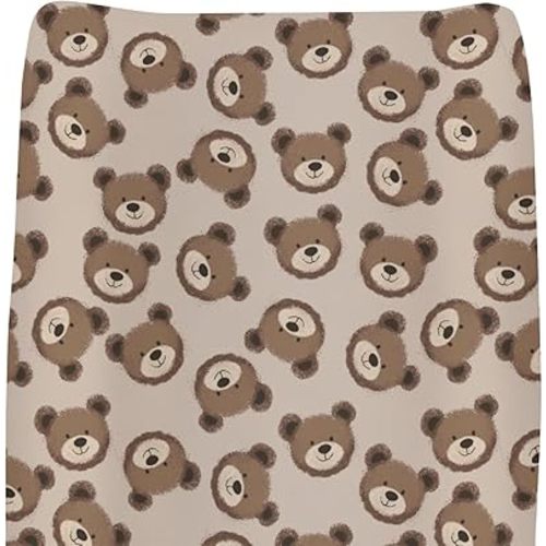 Neutral Boho Bears Changing Pad Covers for Baby Girls Boys Cute Brown Bear Fitted Change Table Covers Mats Watercolor Bears Soft Nursery Diaper Change Table Sheets for 32''×16'' Contoured Pad