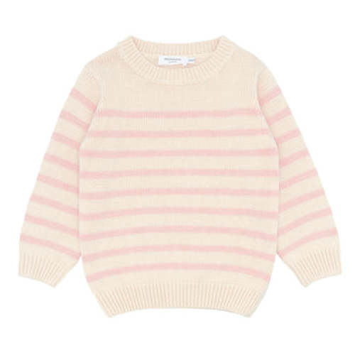 unisex cream and pink stripe knit sweater – minnow