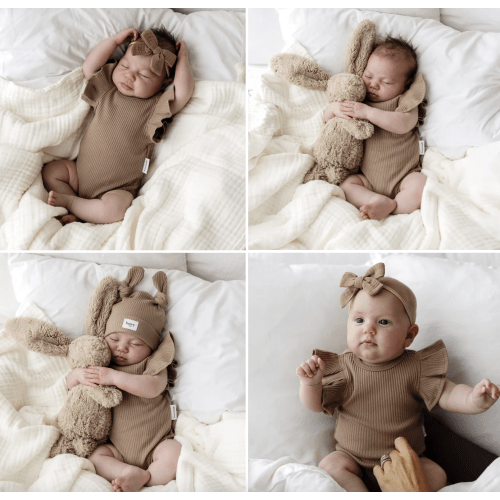 Baby Summer Frill Onesie - Chocolate