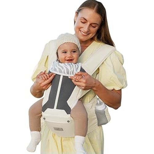 MOMTORY Baby Carrier, Baby Holder Carrier Newborn to Toddler - Ergonomic, Cozy and Breathable Baby Carrier with Hip seat for 7-50lbs
