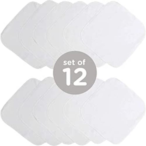 Neat Solutions Solid Knit Terry Washcloth Set, White, 12-Count