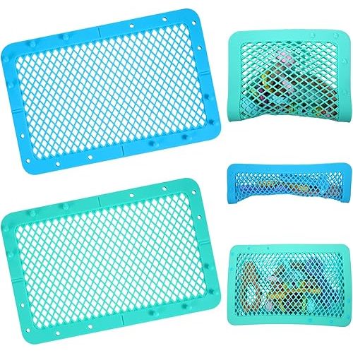 Maxcheck 2 Pcs Silicone Dishwasher Bag Large Baby Bottles Dishwasher Bag Silicone Dishwasher Bag for Small Items Bottle Nipples Breast Pump Accessories Pacifier Toy Parts (Blue, Green)