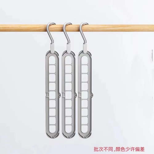 Space Saving 9-Hole Clothes Hanger Organizer | Multifunctional Wardrobe Storage Hook | 360° Rotating Heavy Duty Plastic Closet Organizer | Holds 9 Garments | Single Pack