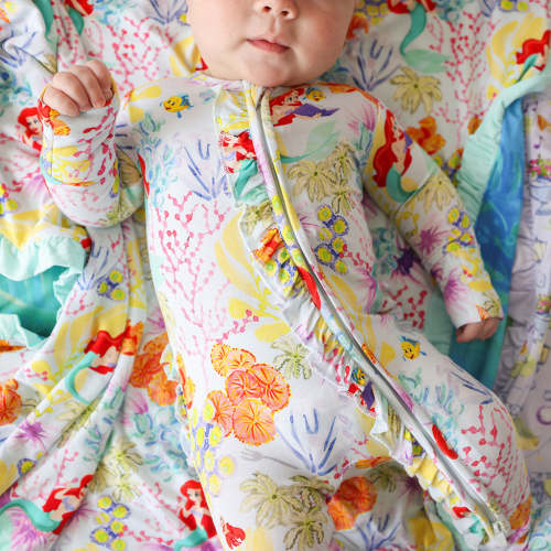 Disney Princess Ariel Footie Ruffled Zippered One Piece