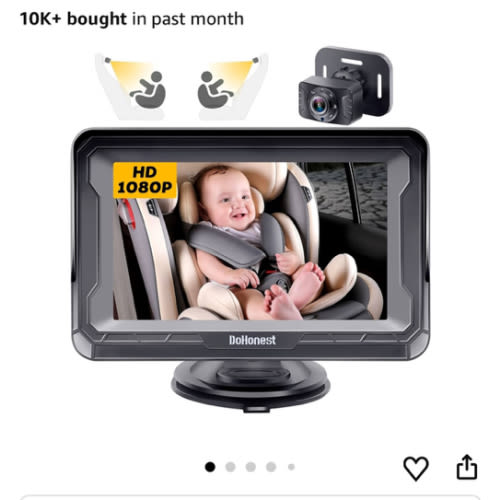 DoHonest Baby Car Camera HD 1080P - Rear-Facing Car Baby Monitor with Night Vision, Adjustable View Angle, Easy Setup, Anti-Glare Display, Safety for Kids & Infants