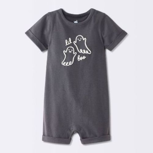 Baby' Halloween 'little boo' Jersey Romper - Cloud Island™ Dark Gray Newborn