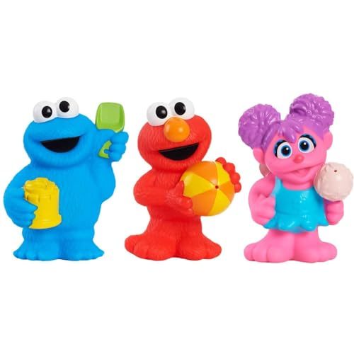 Sesame Street Floating Fun Friends 3-Piece Set Water Squirters Bath and Pool Toys, Kids Toys for Ages 2 Up by Just Play