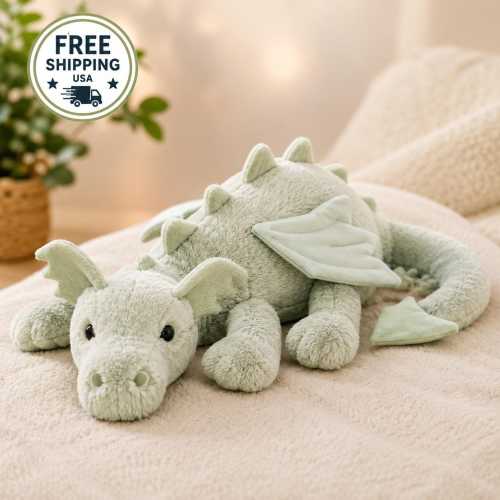 Jellycat Sage Dragon Plush Toy | Soft Muted Green Cuddly Stuffed Animal, Fantasy Nursery Decor