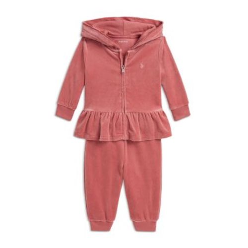 Girls' Velour Hoodie & Jogger Pants Set - Baby
