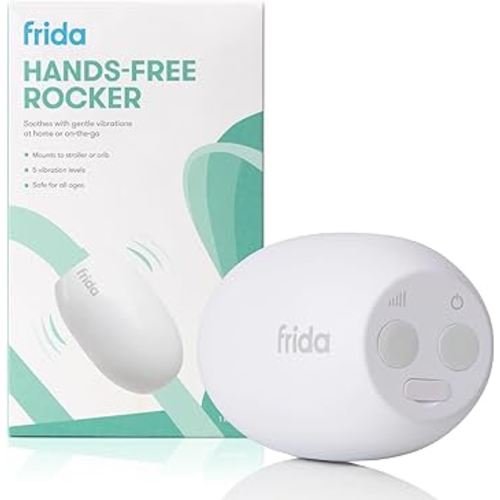 Frida Baby Hands-Free Stroller Rocker Device with 5 Vibration Levels, Universal Stroller Accessories, Rechargeable Portable Rocker for Cribs & Strollers, Water-Resistant Baby Soother