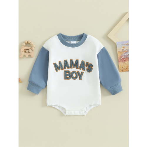 Newborn Baby Boy Oversized Sweatshirt Romper Infant Long Sleeve MAMA IS BOY Fall Bodysuits