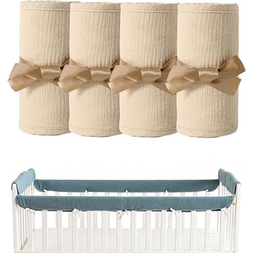 4PC Crib Rail Teething Guard (Khaki)