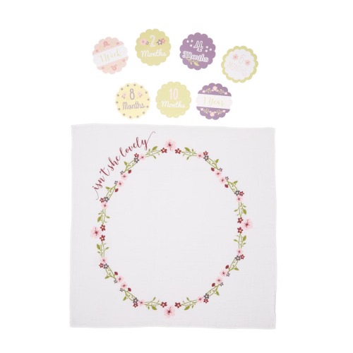 Baby's First Year - Isn't She Lovely Muslin Blanket & Milestone Card Set