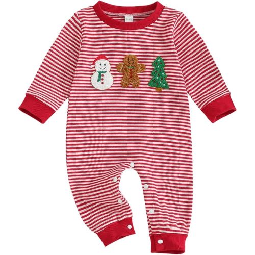 Newborn Baby Boy Knit Romper Truck Jumpsuit Striped Waffle Warm Clothes One Piece Fall Winter Outfits