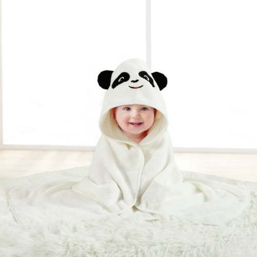 MONEHANE Baby Bath Towel, Absorbent Large Hooded Towel for Kids, Newborn, Babie, Toddler, Infant, Panda, 31.5 x 31.5 inch
