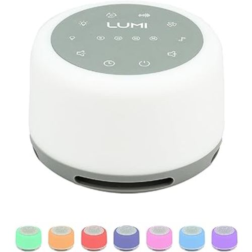 LUMI | White Noise Machine for Babies & Adults | 24 Sounds | 7 Colour Night Light | Sleep Timer | USB Rechargeable | Sleep Sound Machine | Baby Shusher