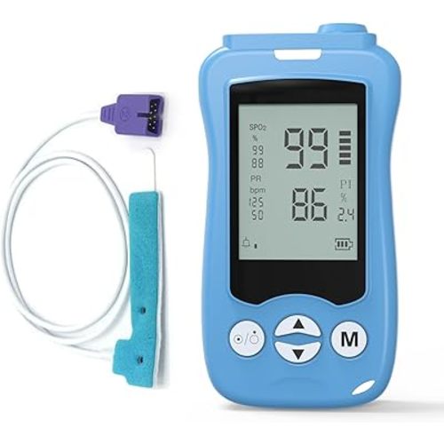 Handheld Pulse Oximeter Continuous for Baby, Accurate Oxygen Monitor Pediatric Pulse Oxi with Heart Rate and Alarm