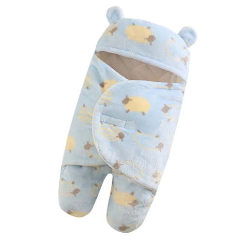 Fesfesfes Newborn Baby Jumpsuit Boy Girl Cute Print Flannel Receiving Sleeping Blanket Wrap Swaddle Clothes Sale