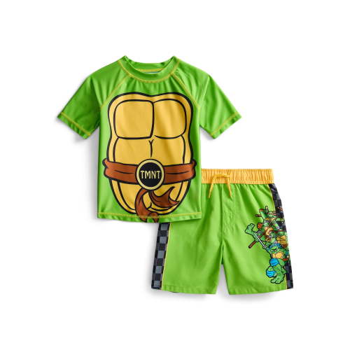 Teenage Mutant Ninja Turtles Toddler Boys Character Rash Guard Top and Swim Shorts Set, 2-Piece, Size 12M-5T
