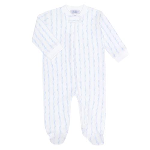 Blue Twirls Zipper Footie – Nellapima