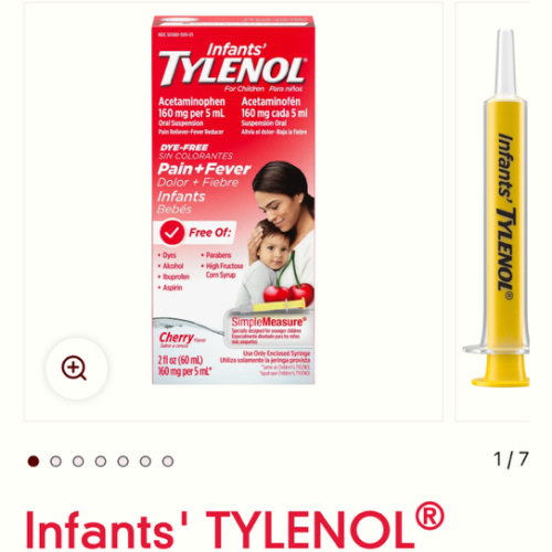 Infants' TYLENOL® Dye Free Oral Suspension Acetaminophen