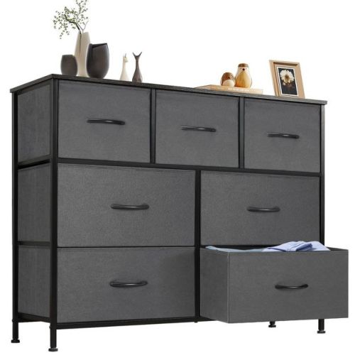 Sweetcrispy 7 Drawer 39.3 W Chest of drawer with Wood Top & Fabric Drawer