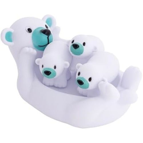 Rubber Baby Bath Animal Family Toy Sets (Polar Bear Family)