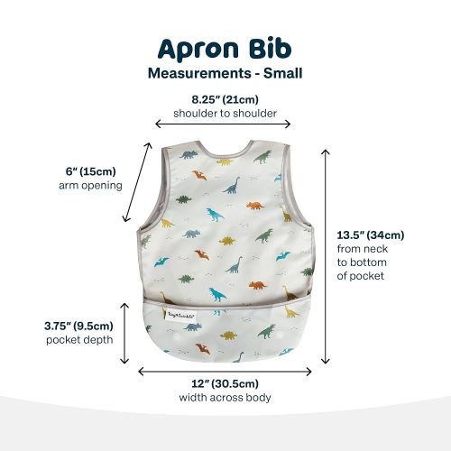 Amazon.com: Tiny Twinkle Mess Proof Baby Bib - Waterproof & Lightweight Baby-Led Weaning Apron | 100% Recycled Polyester, Easy Clean & Machine Washable (Dinosaur, Small 6-24 Months) : Baby