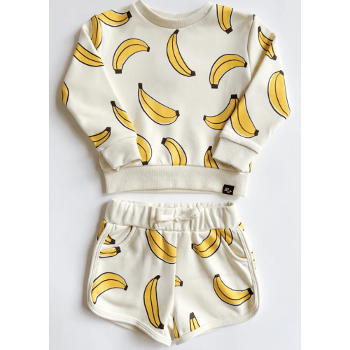 Printed Bananas Sweatshort Set