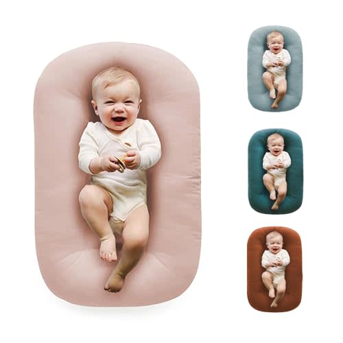 0-24 Months Baby Lounger Support Cushion for Home and Travel, Pink | 100% Cotton,CPC Compliant,Tummy Time, Machine-Washable,Newborn,Portable,Baby Shower Gifts