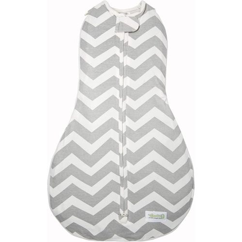 Woombie Grow with Me Baby Swaddle, Convertible Swaddle Fits Babies 0-9 Months, Expands to Wearable Blanket for Babies up to 18 Months, Sleepy Grey Chevron
