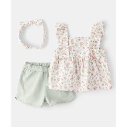 Baby Girls' Top, Shorts and Headband, 3-Piece Set