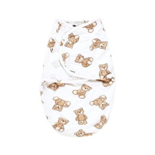 Boys Hudson Unisex Plush Faux Fur Swaddle Wrap, Teddy Bears