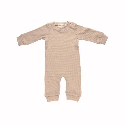 Waffle Knit Romper - Latte