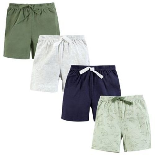 Hudson Baby Infant Boy Shorts Bottoms 4-Pack, Dinosaurs, 3-6 Months