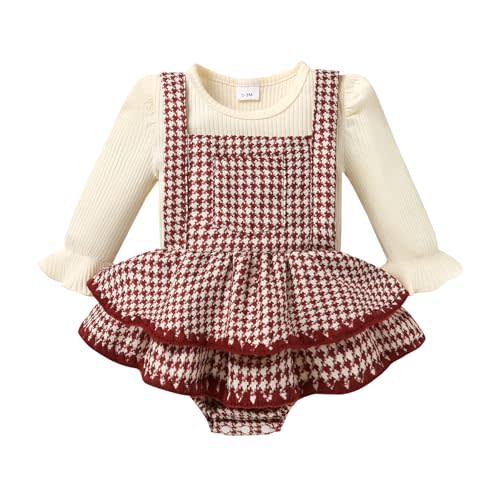 YOUNGER TREE Newborn Baby Girl Fall Winter Outfits Long Sleeve Romper Corduroy Overall Dress Infant Skirt Clothes Sets