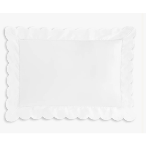 Scalloped Starlight Toddler Pillow - White