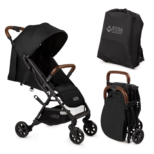 Lightweight Travel Stroller for Baby & Toddlers - Easy Fold & Compact Stroller for Airplane with Canopy, Storage Basket, Multi-Position Recline & Convenient One-Hand Fold, Travel Bag Included (Black)