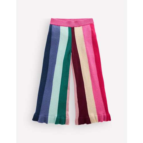 Party Knitted Pants-Rainbow Sparkle Stripe