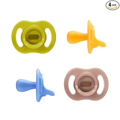 Tommee Tippee Ultra-Light StayPut Pacifier, One-Piece Silicone Design, 6-18m, 4 Pack