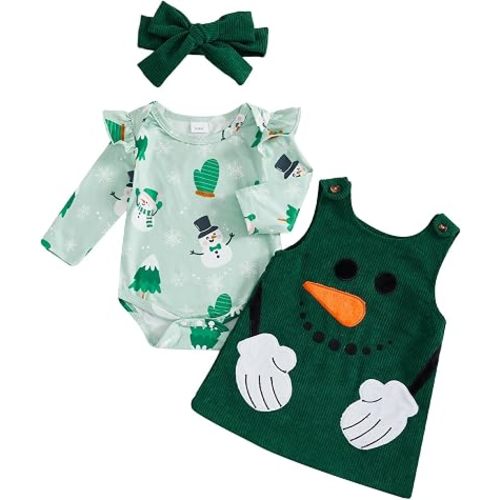 Adobabirl My First Halloween Baby Girl Outfit Pumpkin Ruffle Long Sleeve Romper Overall Dress Headband Cute Fall Clothes