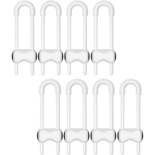Cabinet Locks for Babies,Child Proof Cabinet Locks,8 Pack U-ShapedBaby Proofing Cabinets,Child Locks for Cabinets and Drawers,Child Safety Cabinet Locks with Adjustable(White)