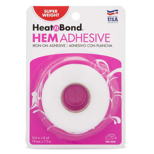 HeatnBond Hem Iron-On Adhesive, Super Weight, 3/4 Inch x 8 Yards, White (1 pack)