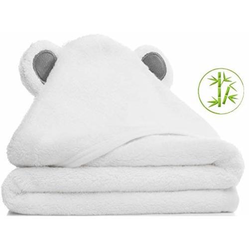 Baby Towel | Baby Bath Towel | Organic Bamboo | Soft | Absorbent | Premium Shower Gift for Boys and Girls - Grey