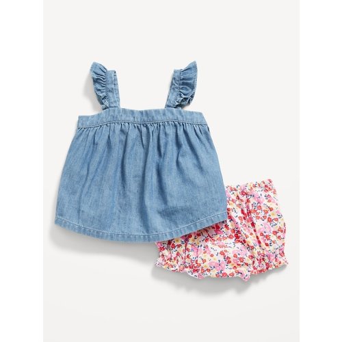 Sleeveless Ruffled Dobby Top and Bloomer Shorts for Baby