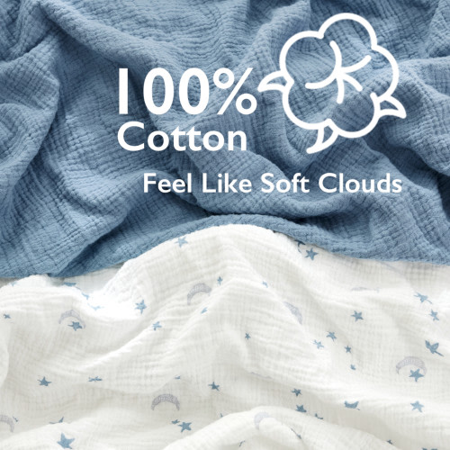 Muslin Fitted Crib Sheet (2 Pack) - Blue Star Moon