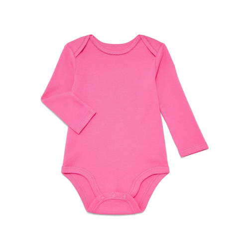 Wonder Nation Baby Girls Bodysuit with Long Sleeves, Sizes 0-24 Months