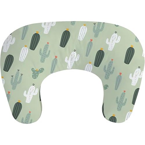 Little Grape Land Nursing Pillow,Upgraded Breast Feeding Pillow for Mom,Breastfeeding & Bottle Feeding for 0–12 Months, Soft Machine Washable Cover with Firm Breathable Filling, Tummy Time,Cactus