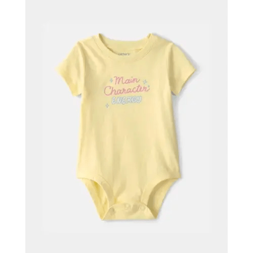 Baby 'Main Character Energy' Graphic Bodysuit - Yellow | Carter's